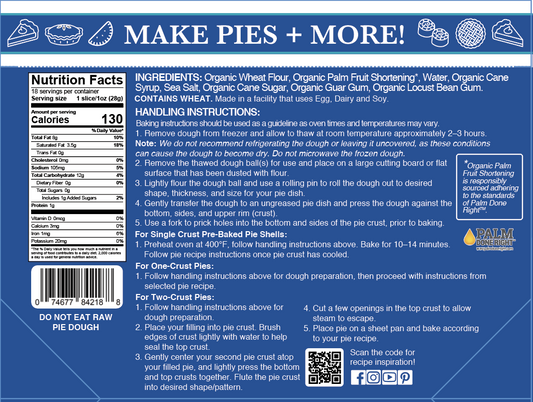 Organic Pie and Pastry Dough Ball (6 Pack)