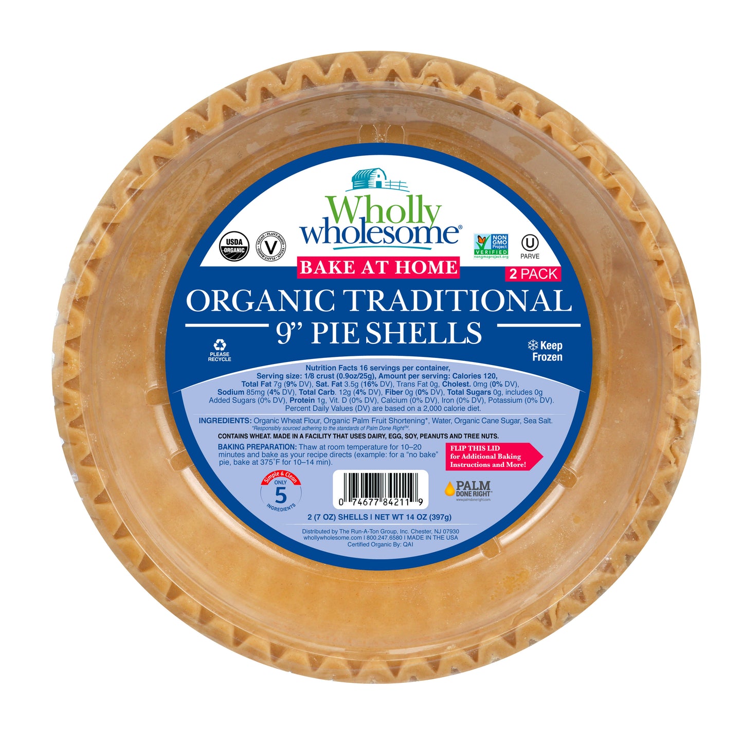 Organic Traditional 9" Pie Shells (12–2 Packs)