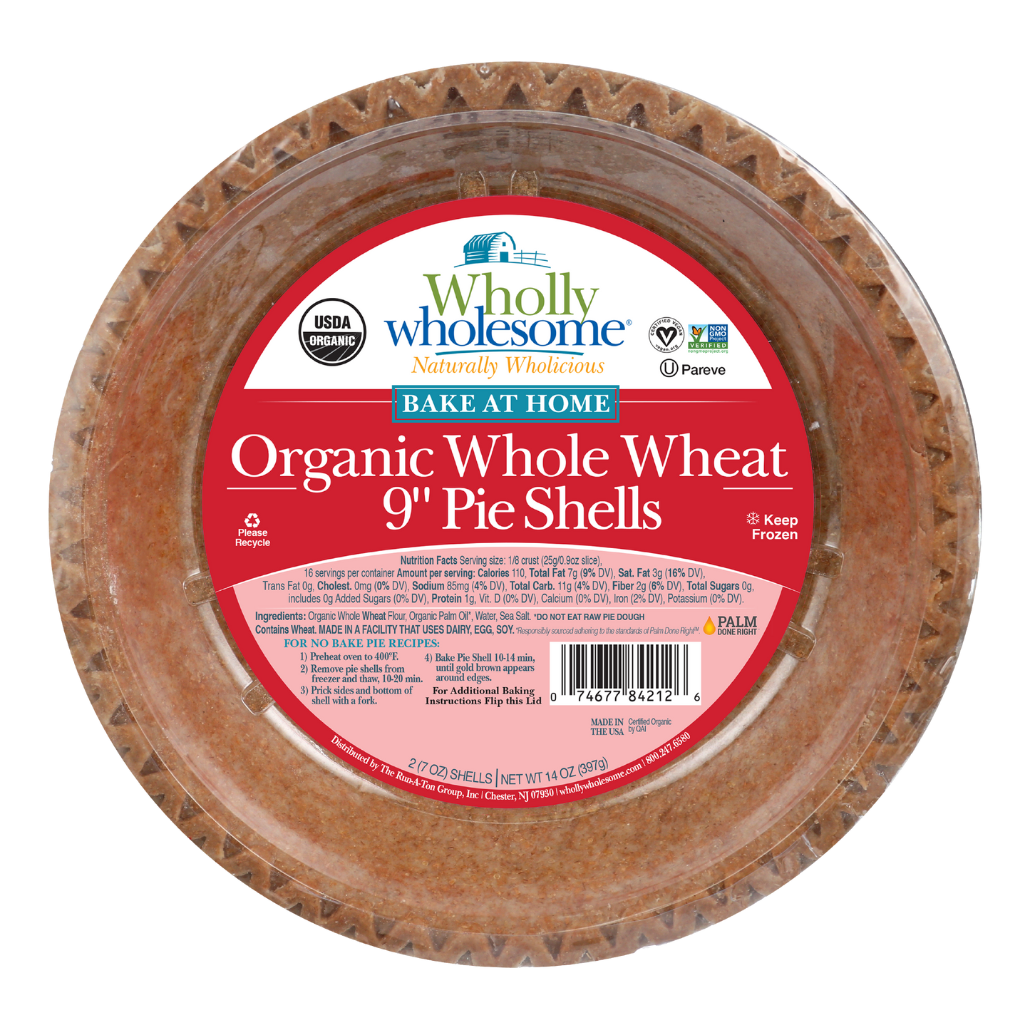 Organic Whole Wheat 9" Pie Shells (12–2 Packs)